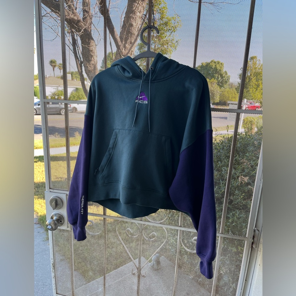 Nike ACG Therma-FIT Tuff Knit Fleece Hoodie Top Womens Small oversized